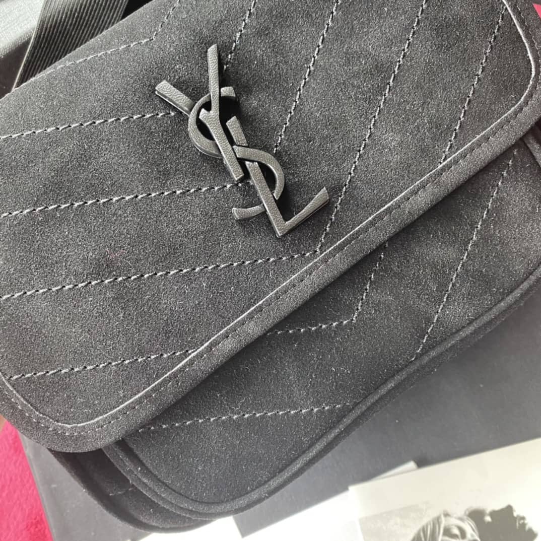 YSL Dupes Bags Niki Small In Frosted Leather Black Bag