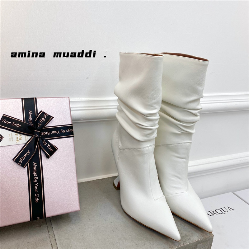 amina muaddi giorgia leather ankle boots