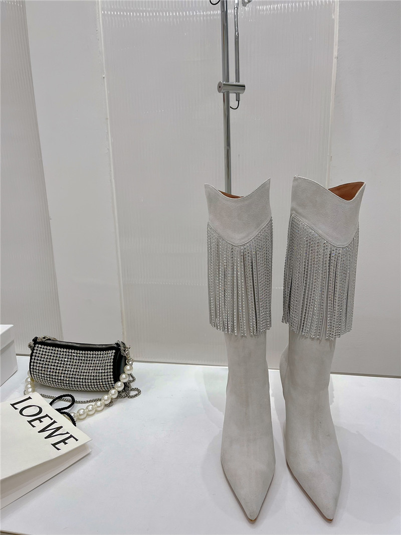 amina muaddi fringed long boots