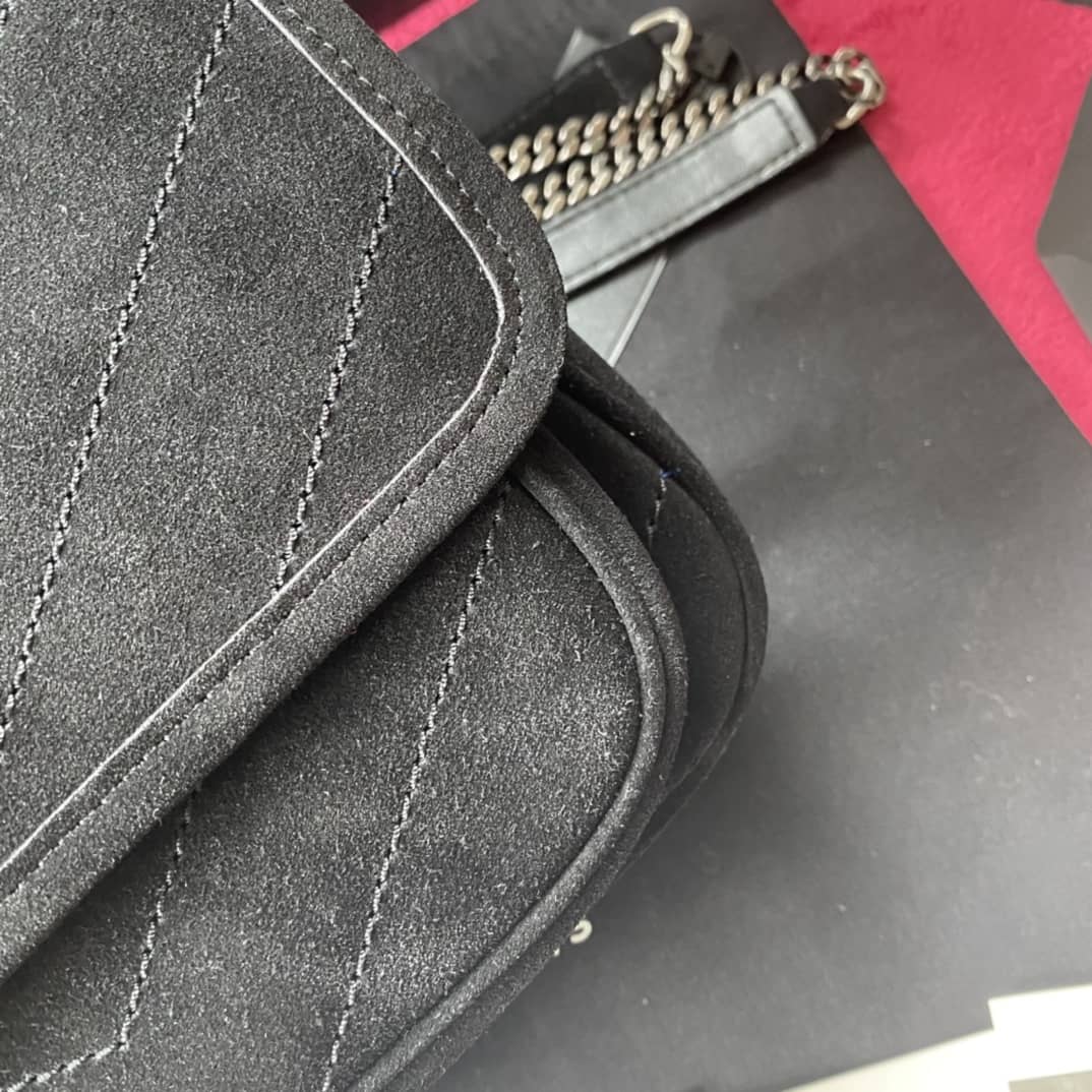 YSL Dupes Bags Niki Small In Frosted Leather Black Bag