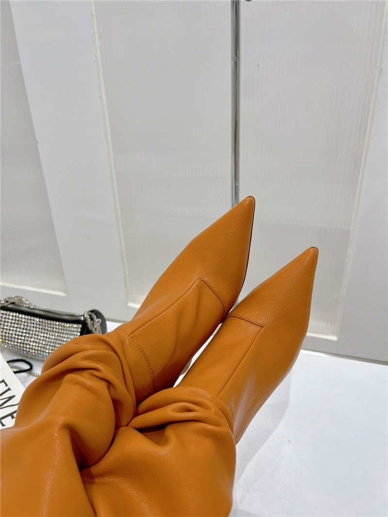 amina muaddi leather ankle boots