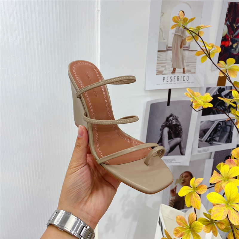 Amina Muaddi Dupes wedge slippers