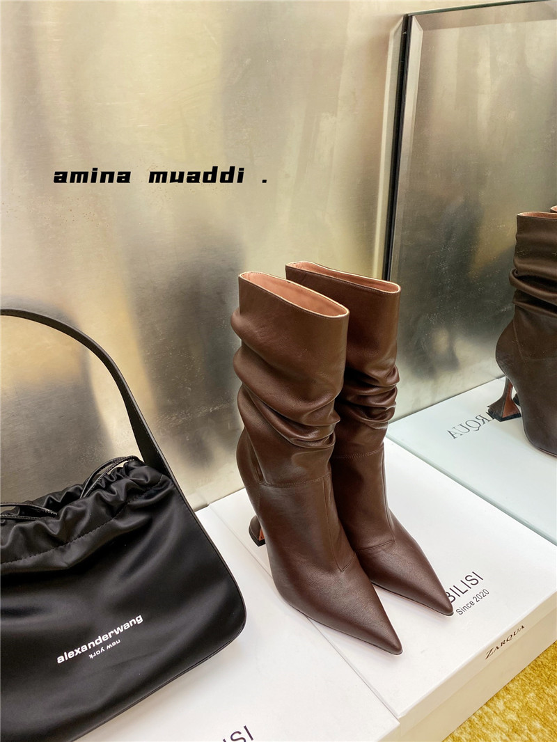 amina muaddi giorgia leather ankle boots