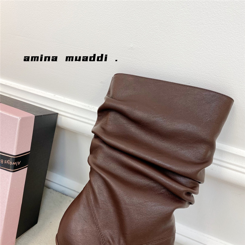 amina muaddi giorgia leather ankle boots