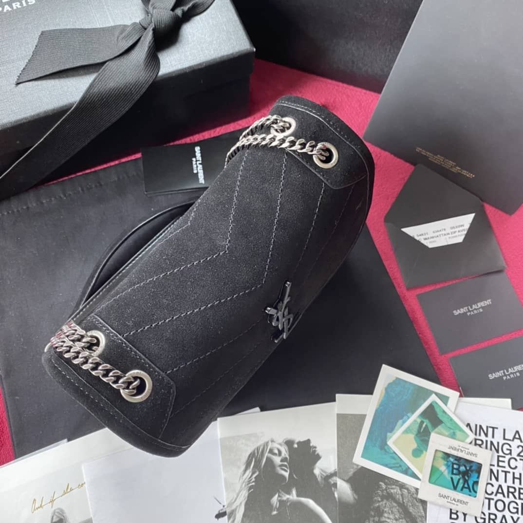 YSL Dupes Bags Niki Small In Frosted Leather Black Bag