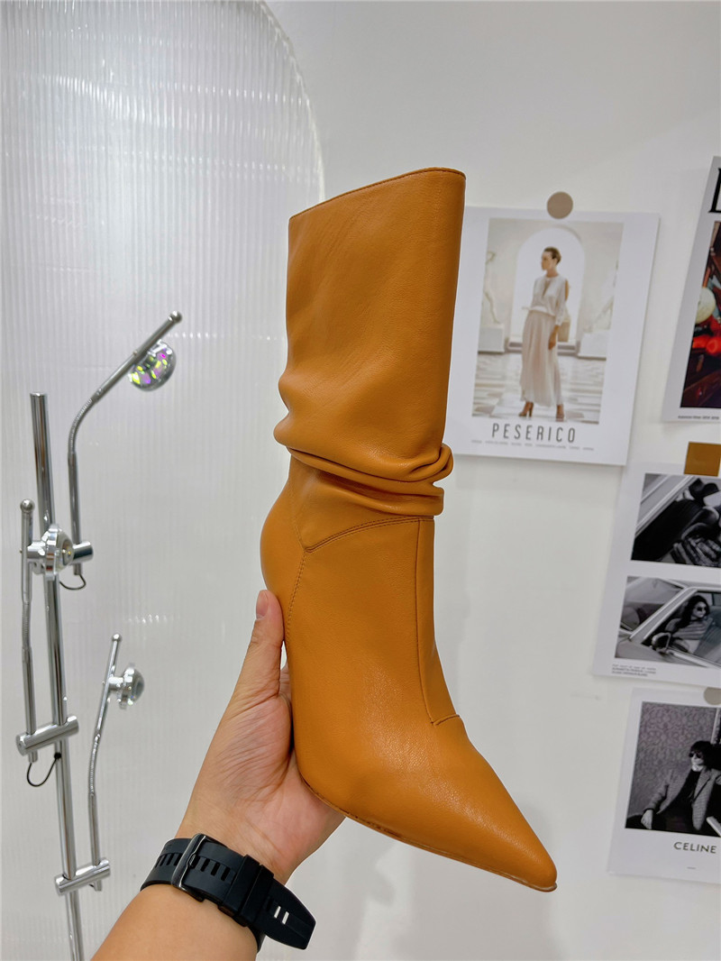 amina muaddi leather ankle boots