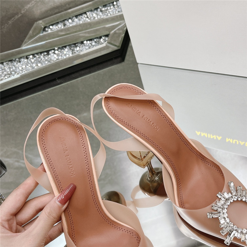 Amina Replica rhinestone buckle heeled slides