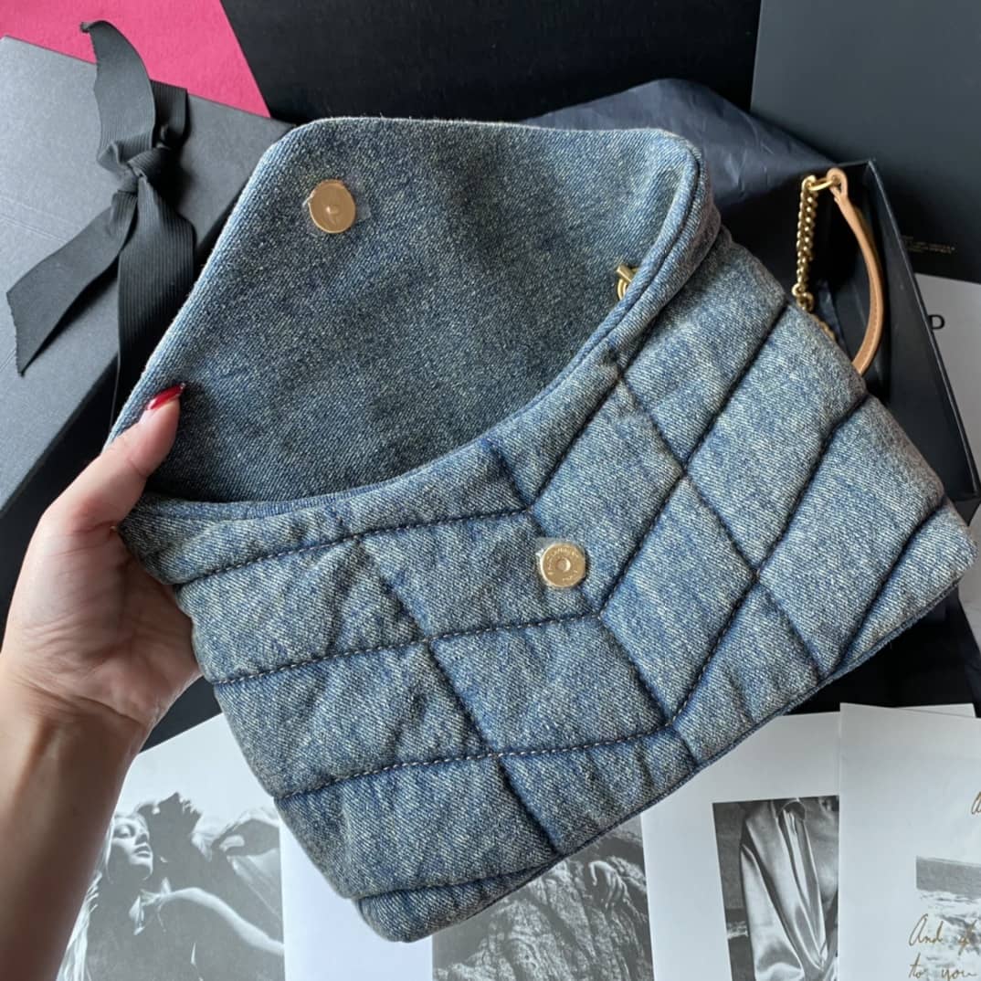 Saint Laurent Loulou Denim Shoulder Bag