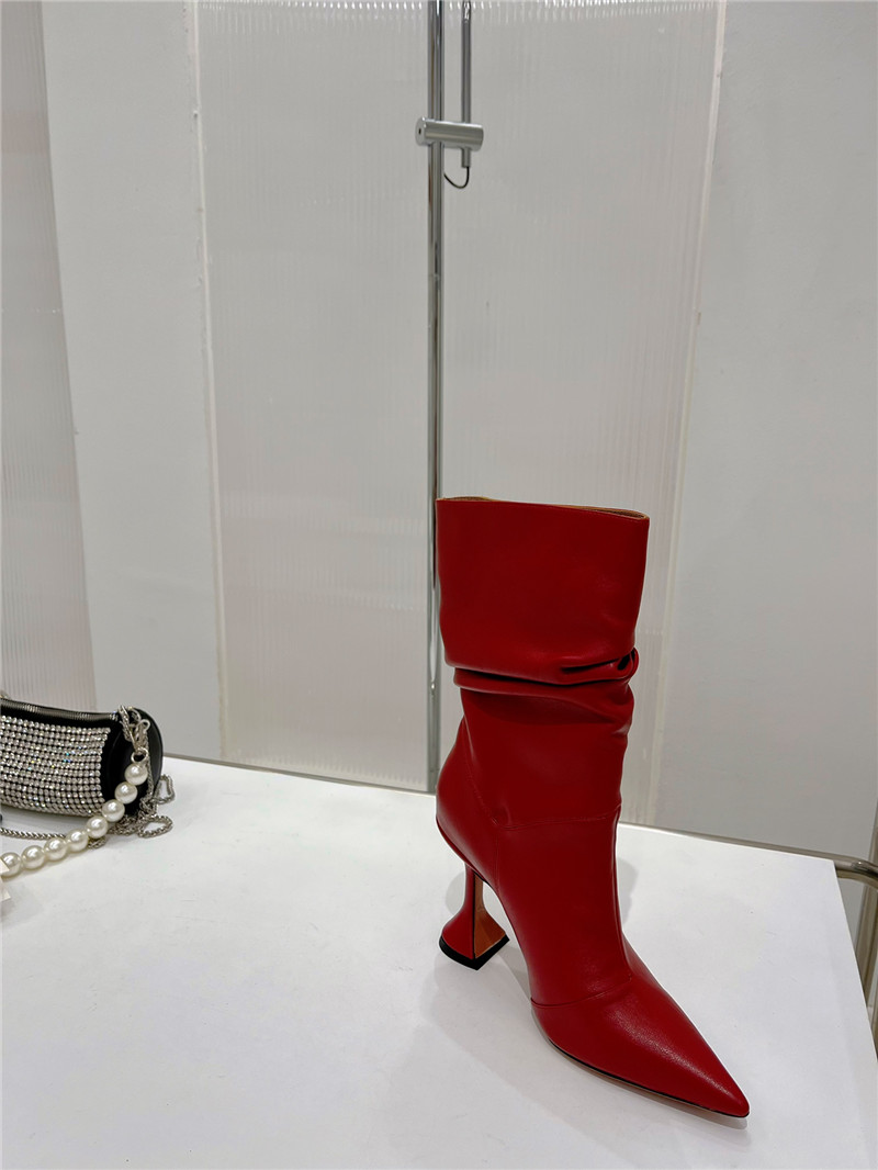 amina muaddi leather ankle boots