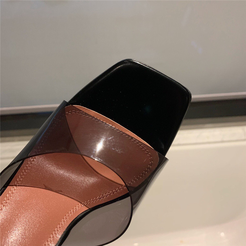 Amina Muaddi Dupes transparent bottom slippers