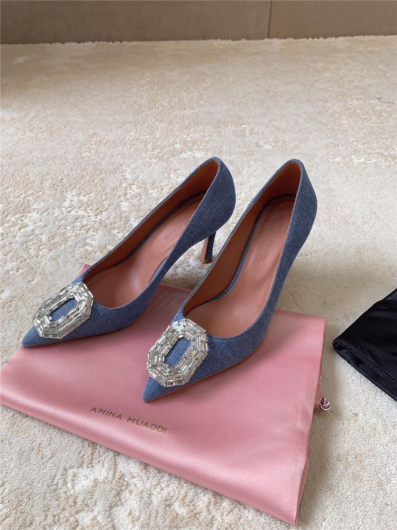 Amina Muaddi New Arrival Crystal Pumps