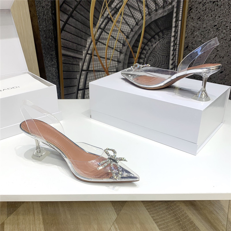 amina muaddi crystal heel pumps