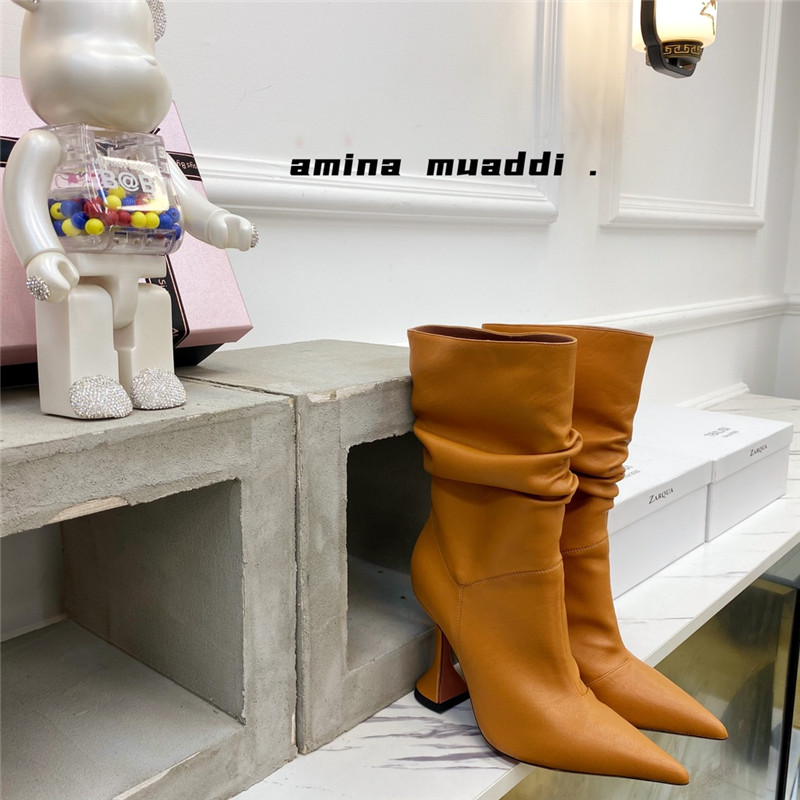amina muaddi giorgia leather ankle boots