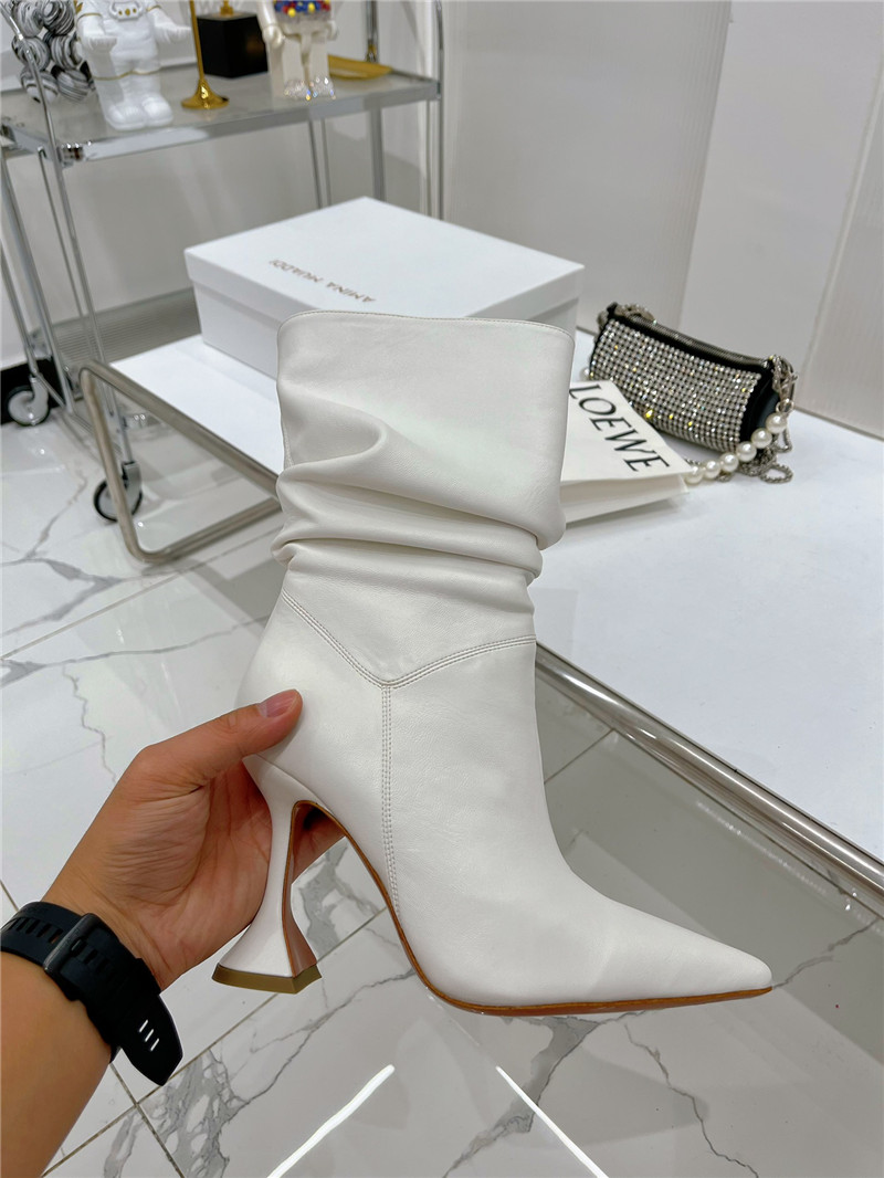 amina muaddi leather ankle boots