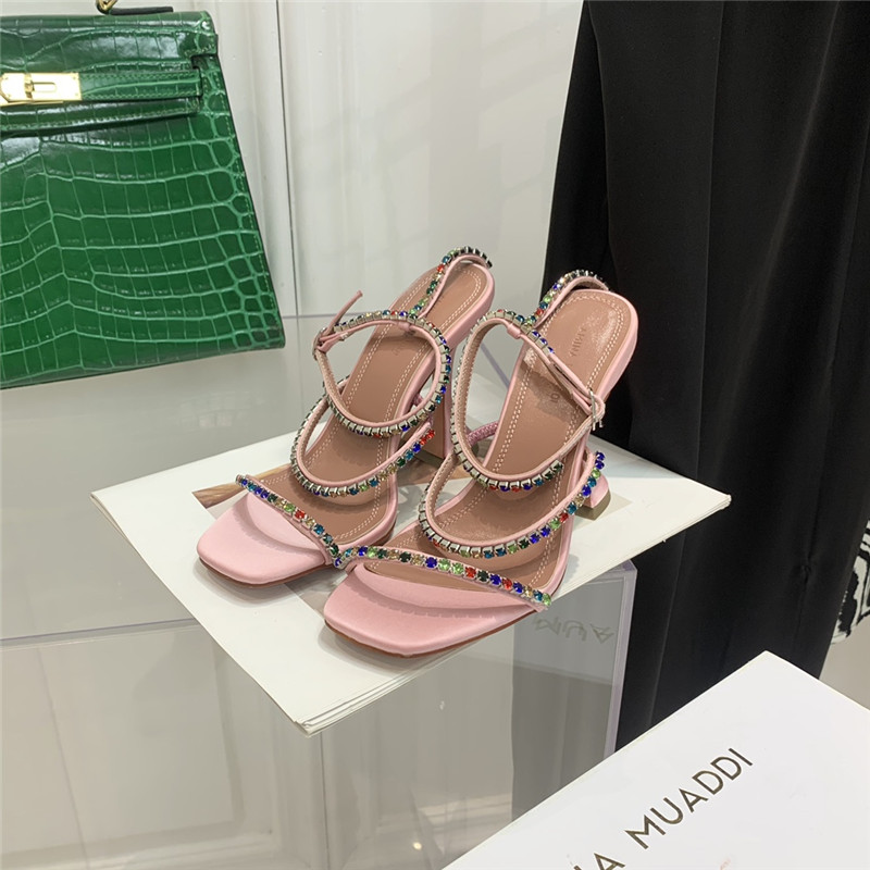Amina Muaddi Dupes rhinestone heeled sandals