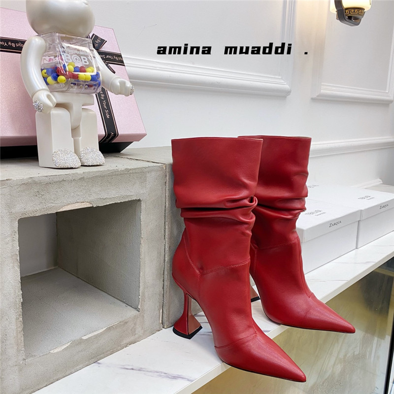 amina muaddi giorgia leather ankle boots