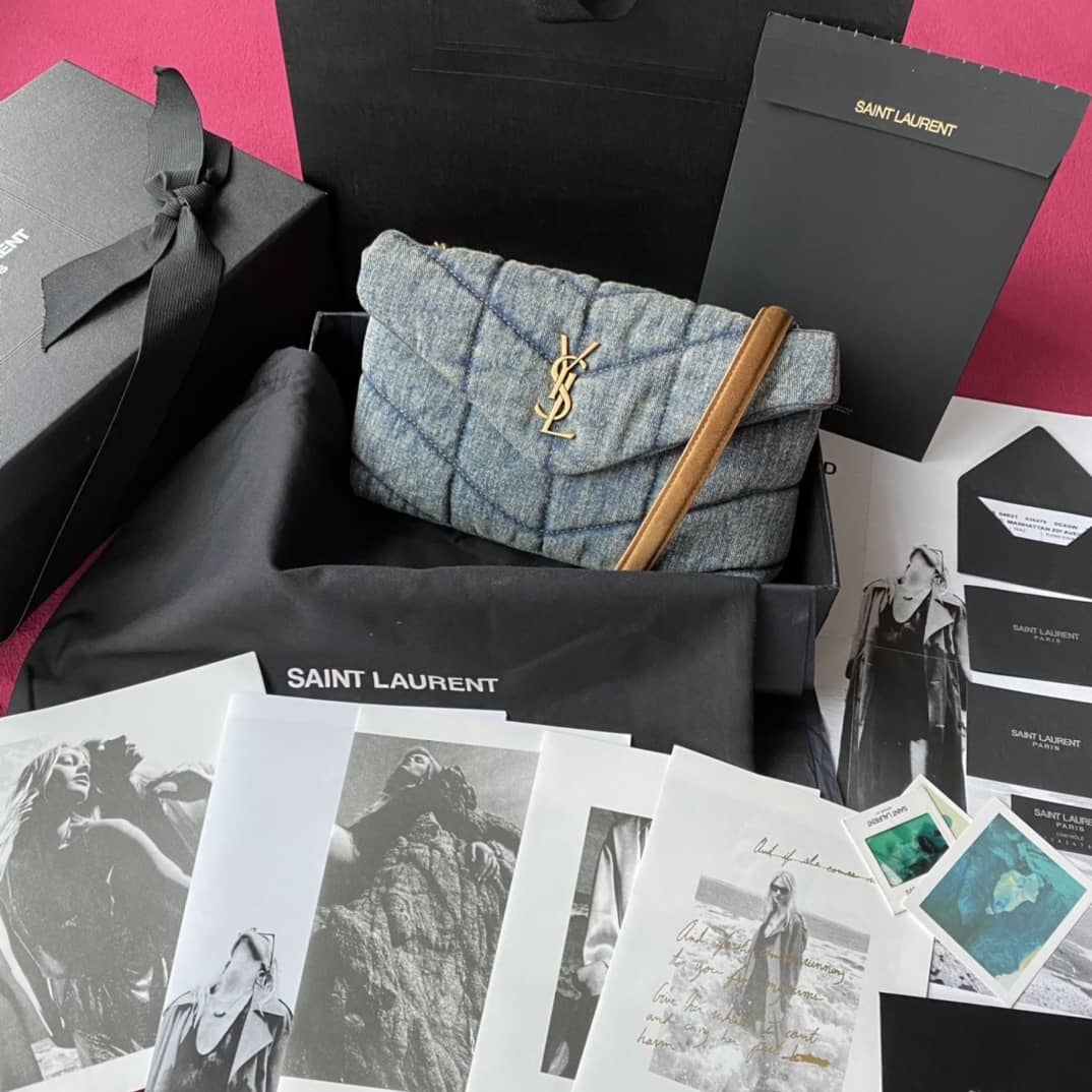 Saint Laurent Loulou Denim Shoulder Bag