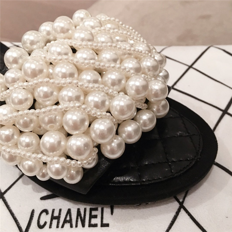Chanel Dupe Shoes sandals with pearls