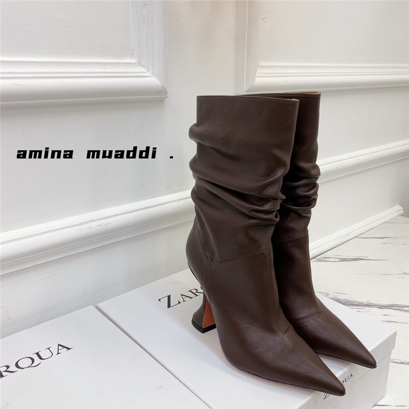amina muaddi giorgia leather ankle boots