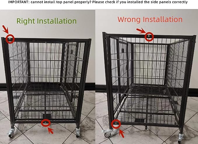 Homey Pet 37 inch Heavy Duty Dog Crate, Extra Strong Dog Cage for Medium Dog, Indoor High Anxiety Double Door Dog Crate on Wheels with Removable Tray