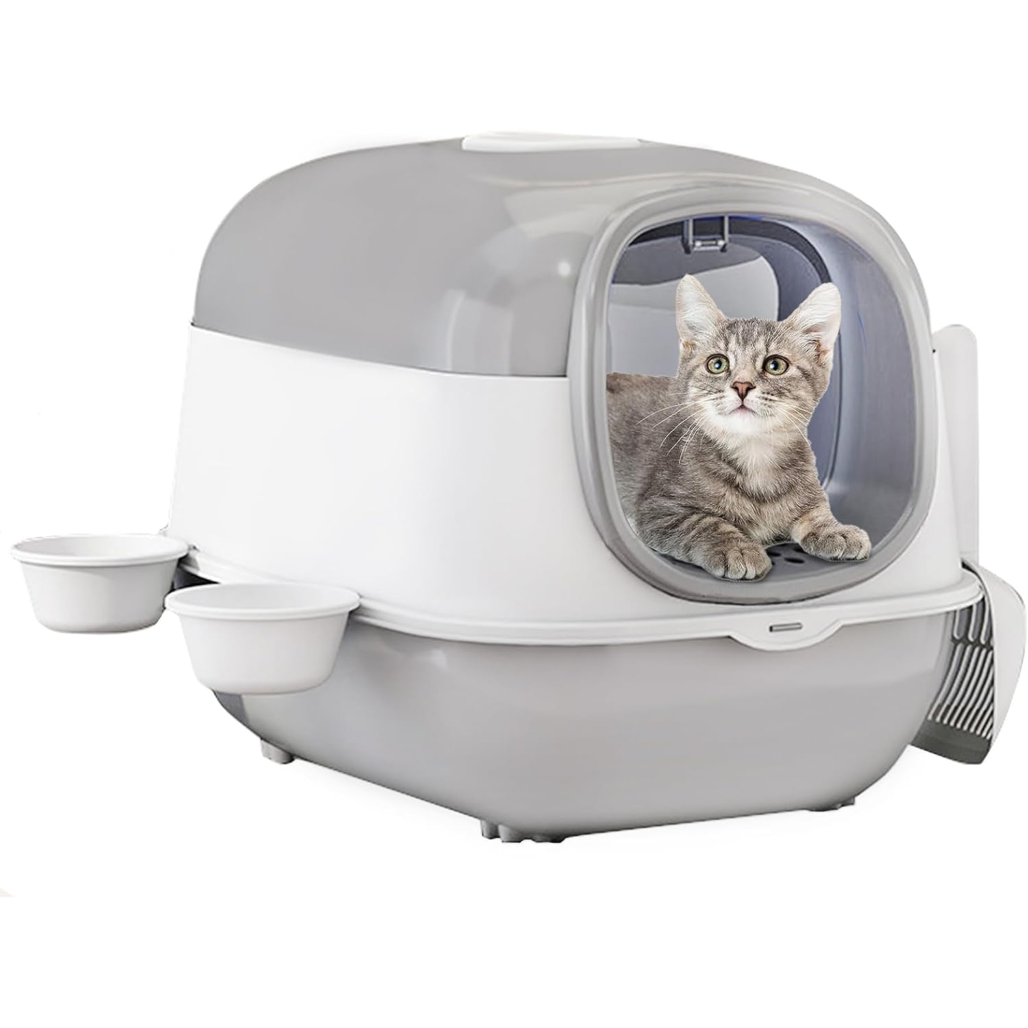 kathson Foldable Cat Litter Box with Lid Large Covered Cat Litter Box