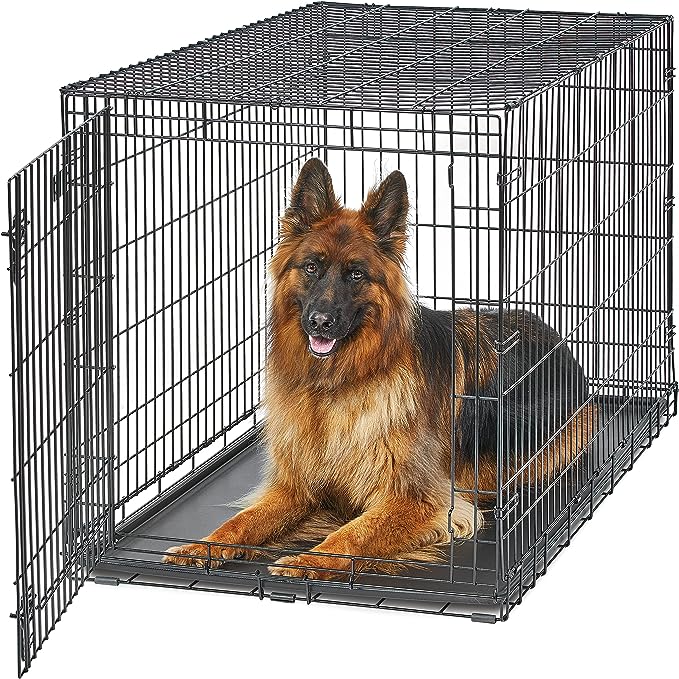 MidWest Homes for Pets Newly Enhanced Single & Double Door iCrate Dog Crate, Includes Leak-Proof Pan, Floor Protecting Feet, Divider Panel & New Patented Features