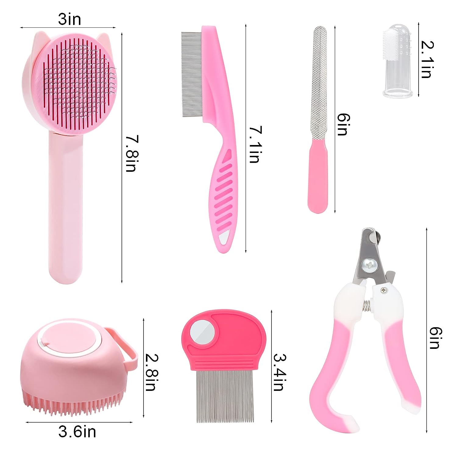 VCZONE 8 Pcs Cat Brush Grooming Kits