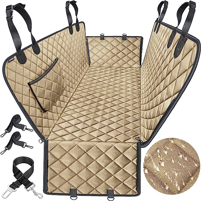 URPOWER Dog Seat Cover Car Seat Cover for Pets 100%Waterproof Pet Seat Cover Hammock 600D Heavy Duty Scratch Proof Nonslip Durable Soft Pet Back Seat Covers for Cars Trucks and SUVs