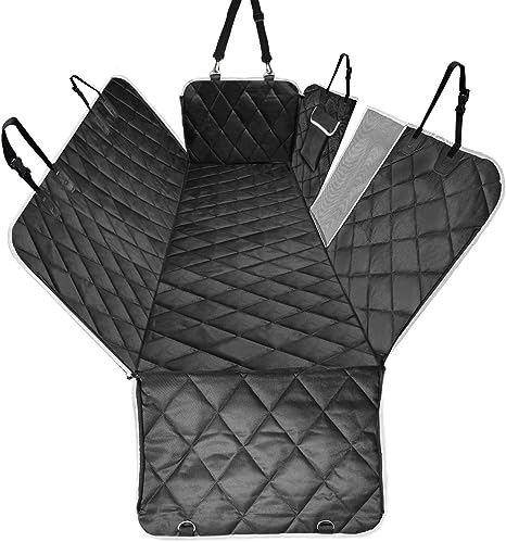 AULDEY Dog Car Seat Cover,Waterproof with Mesh Window and Storage Pocket,Durable Scratchproof Nonslip Dog Car Hammock with Universal Size Fits for Cars/Trucks/SUV