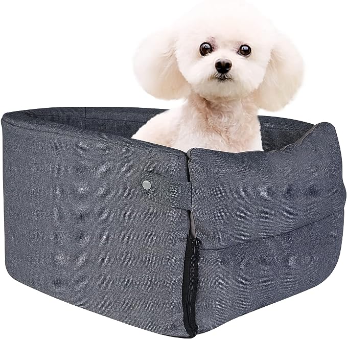Cathpetic Dog Car Seat Pet Supplies - Travel Bags for Dogs Cats Portable Console Dog Car Seat Washable Dog Cat Booster Seat on Car Armrest Included Safety Tethers Perfect Car Seat for Dogs Cats