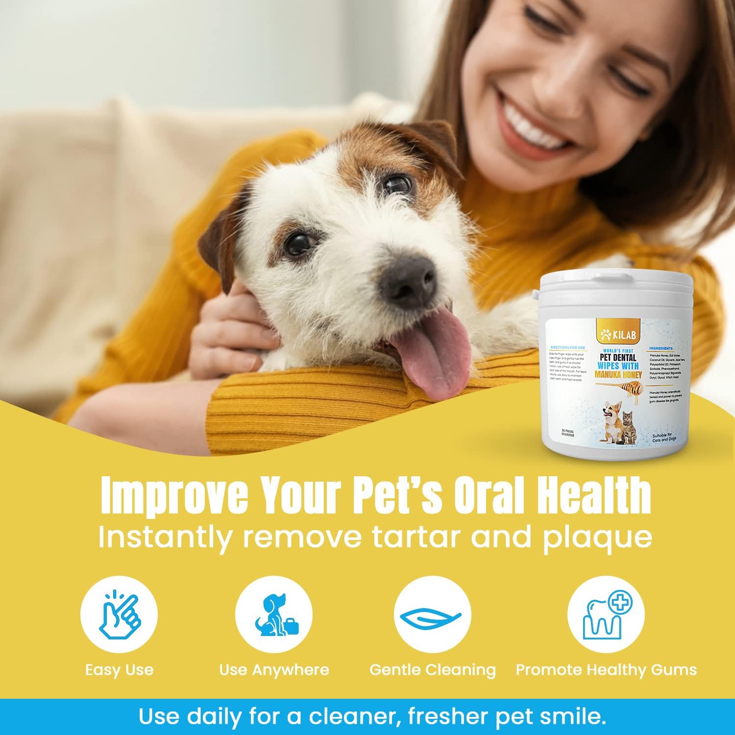 Kilab Dog Dental Wipes – Advanced Dog Dental Care Products