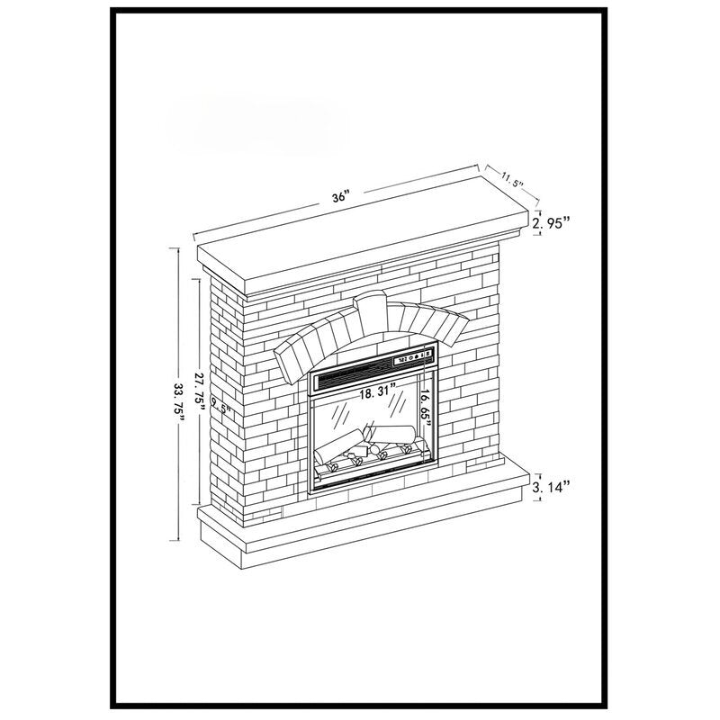 36'' W Electric Fireplace LIDL