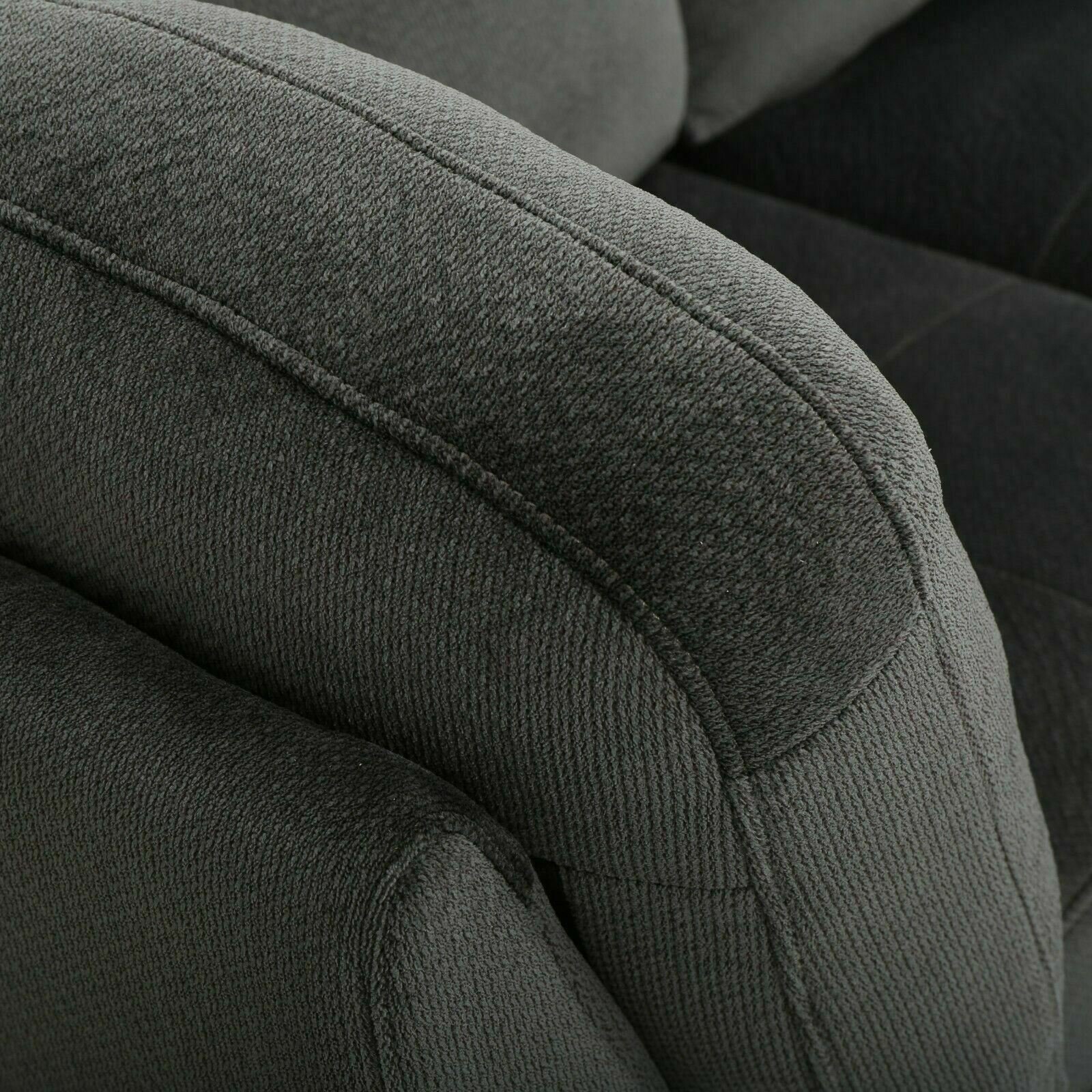 Gotham 3Piece Charcoal Fabric Sectional Sofa Set LIDL