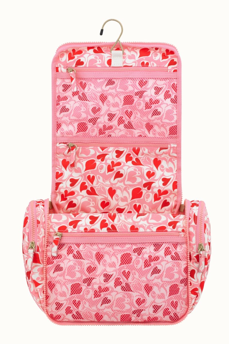Marble Hearts Ditsy Large Travel Wash Bag