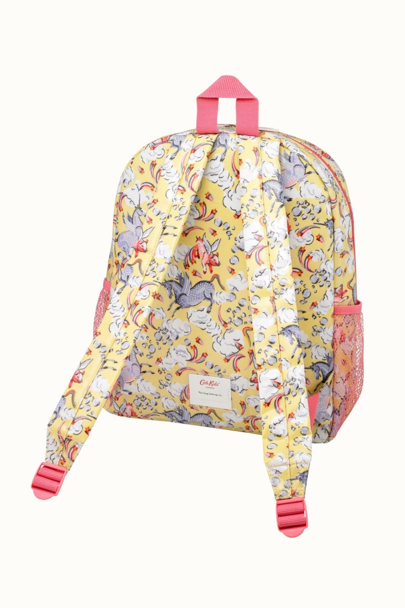 Unicorn Kids Yellow Classic Large Backpack with Mesh Pocket