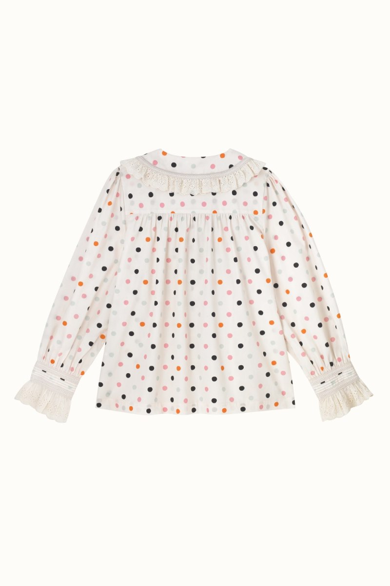 Spot Ruffle Collar Blouse