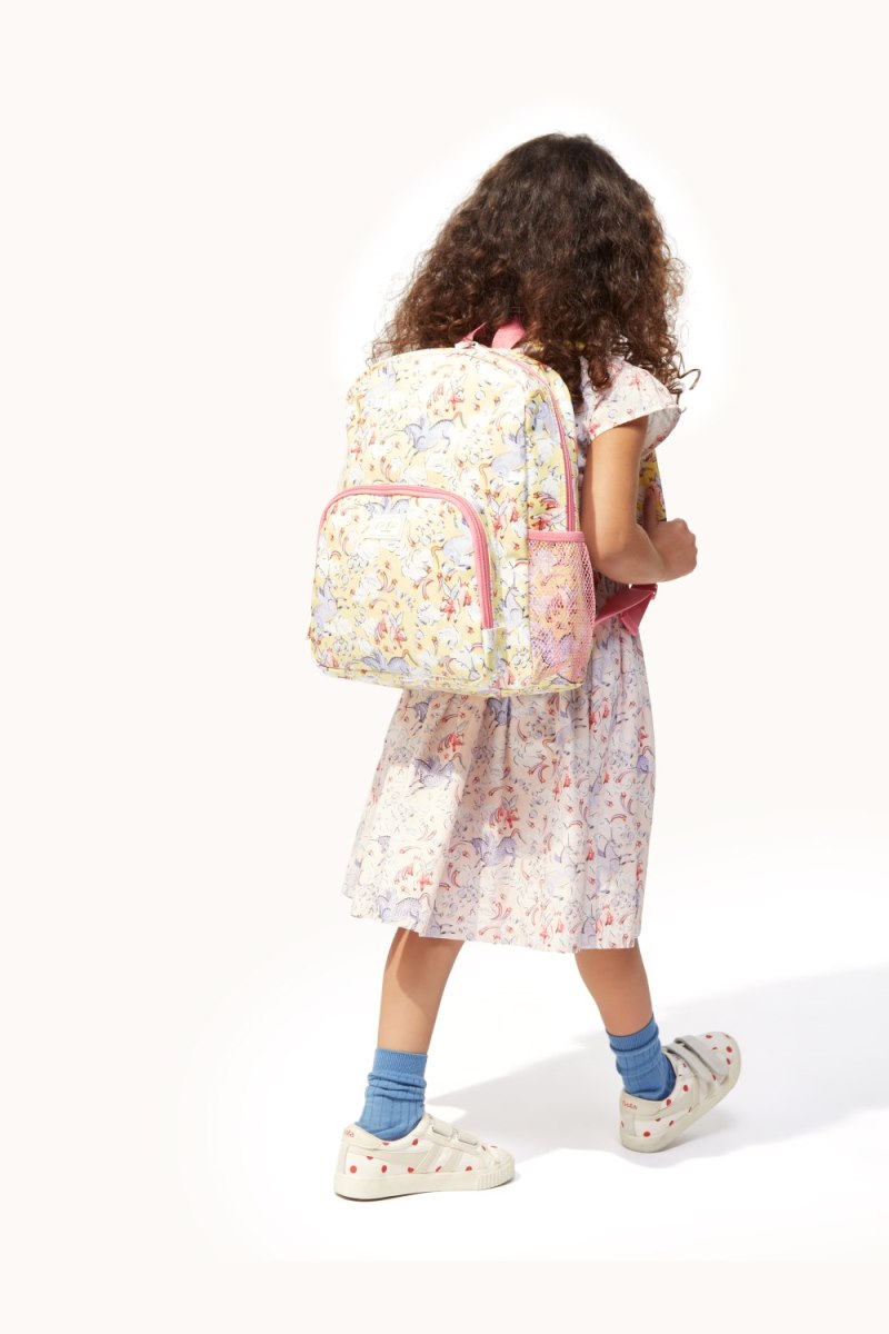 Unicorn Kids Yellow Classic Large Backpack with Mesh Pocket