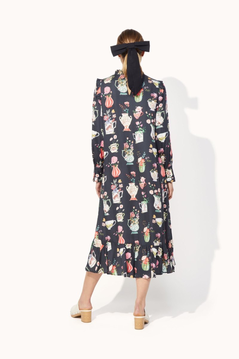 Cups & Vases Frill Detail Midi Dress