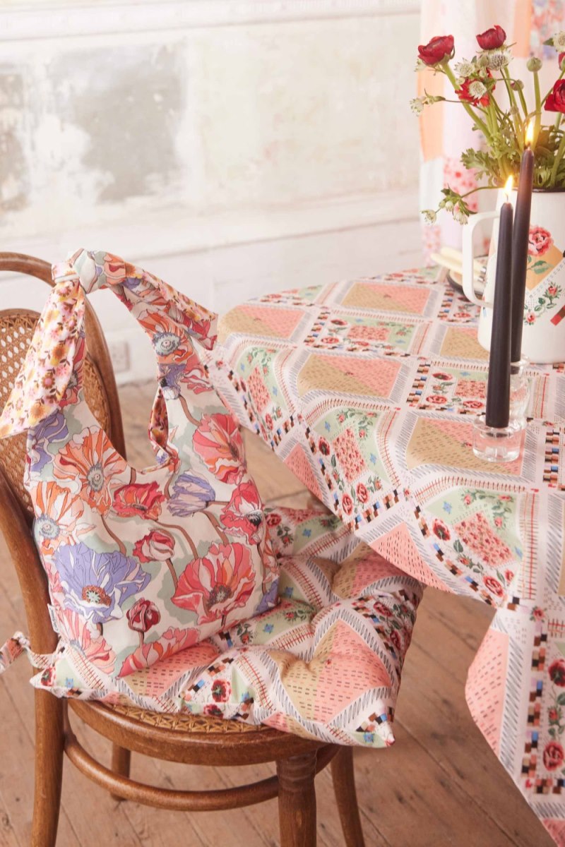 Summer Poppy Midscale Mini Reversible Knotted Shopper