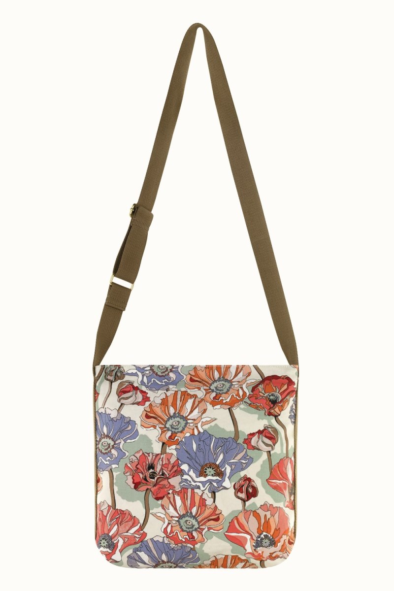 Summer Poppy Midscale Zipped Messenger Bag