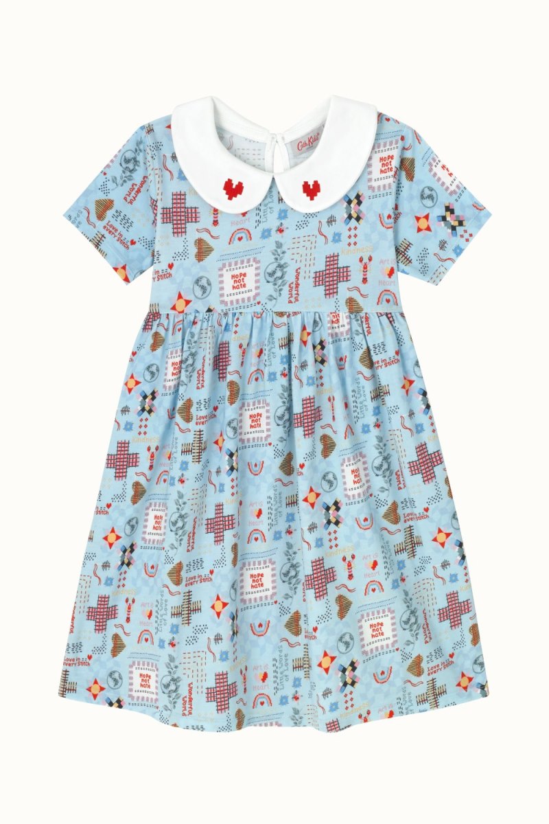 Patchwork Ditsy Short Sleeve Jersey Dress (1-10 Years)
