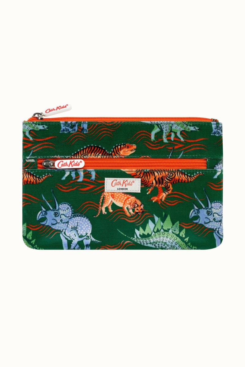 Dinosaur Kids Double Zip Pencil Case