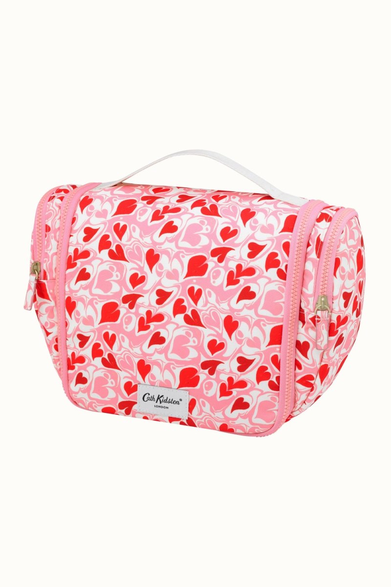 Marble Hearts Ditsy Large Travel Wash Bag
