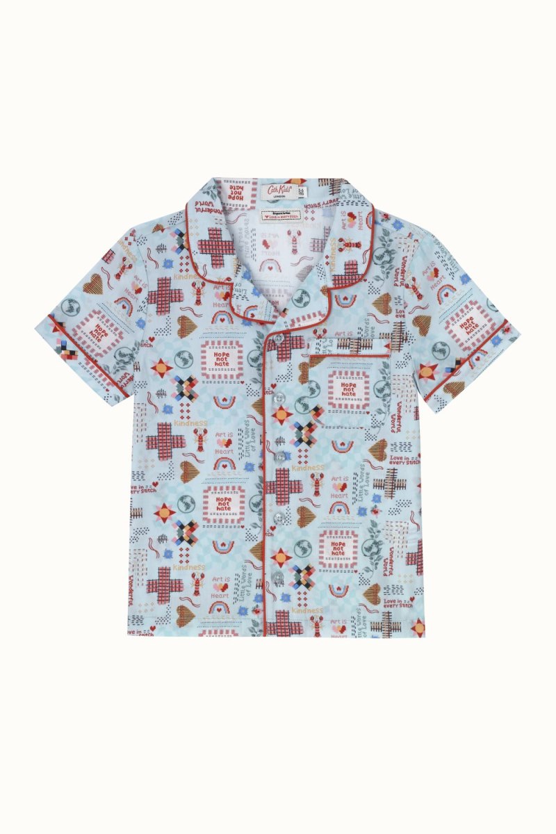 Patchwork Ditsy Short Sleeve Woven PJ Set (1-12 Years)