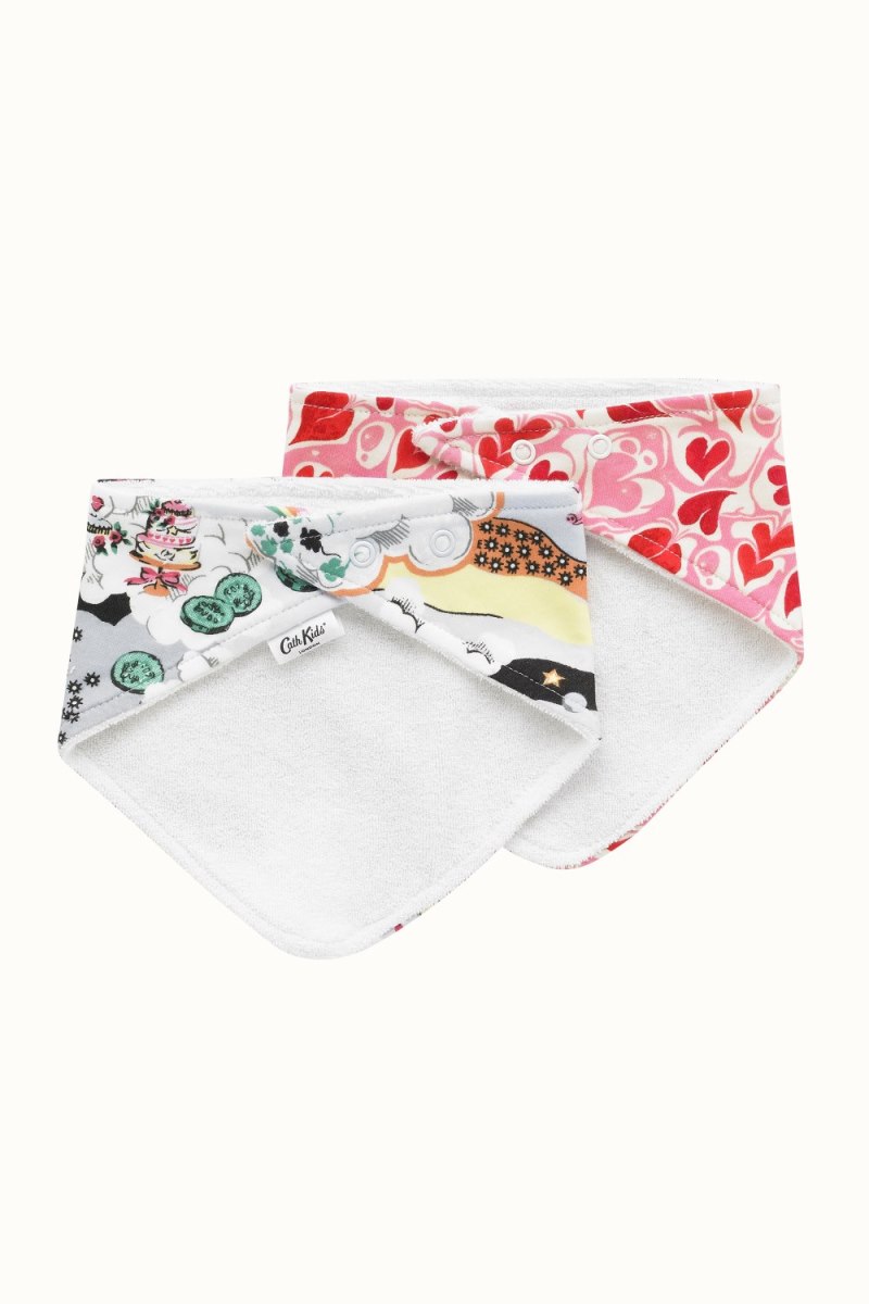 Marble Hearts Ditsy Set of 2 Dribble Bibs