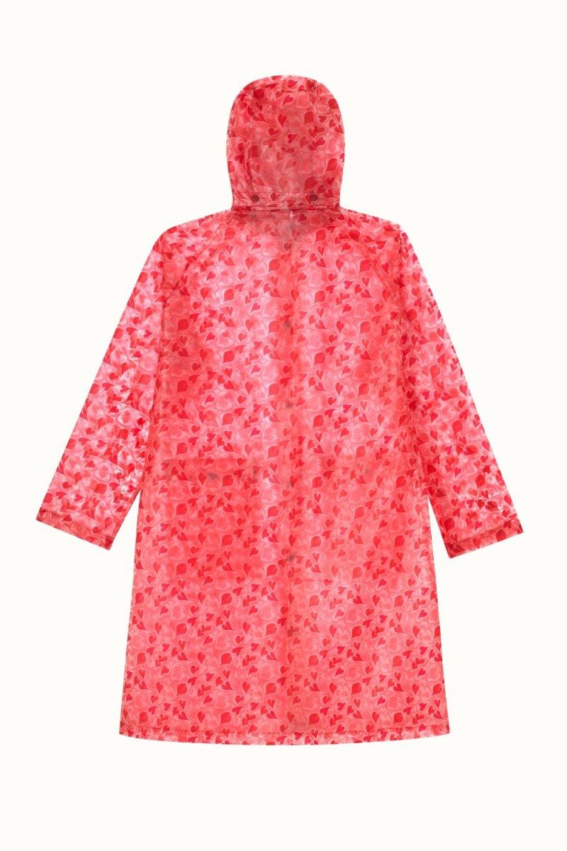 Marble Hearts Ditsy Printed Clear Rain Mac