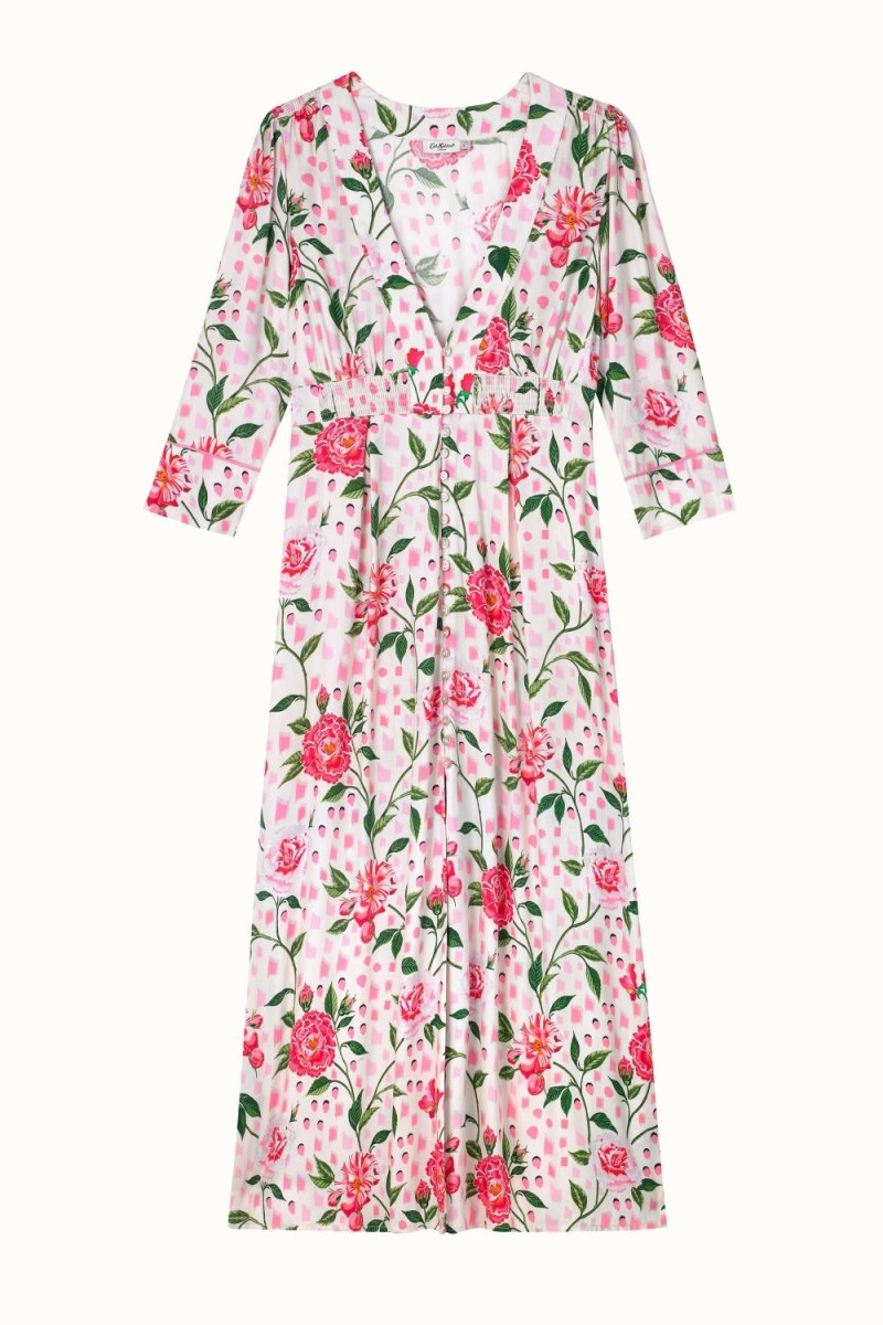 Tea Rose Printed Luxe Duster Coat