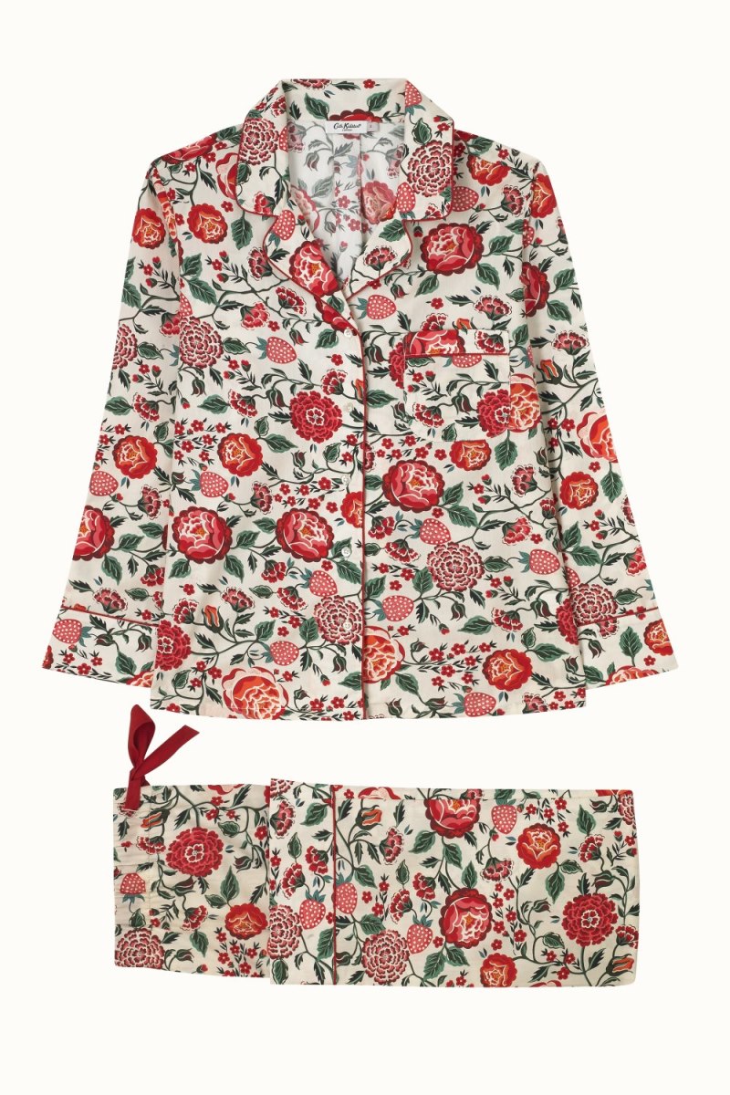 Strawberry Garden Long Woven PJ Set