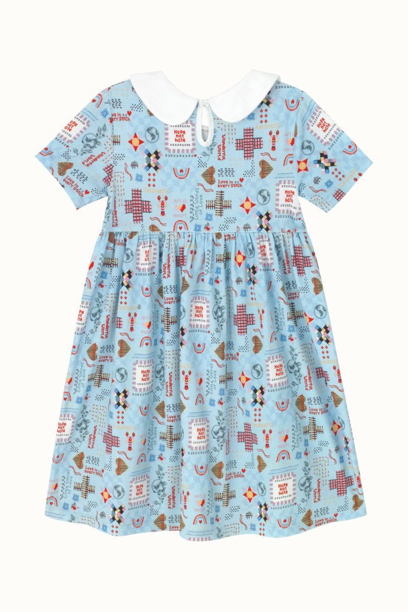 Patchwork Ditsy Short Sleeve Jersey Dress (1-10 Years)