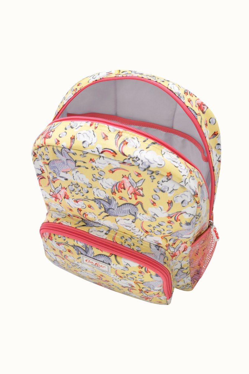 Unicorn Kids Yellow Classic Large Backpack with Mesh Pocket